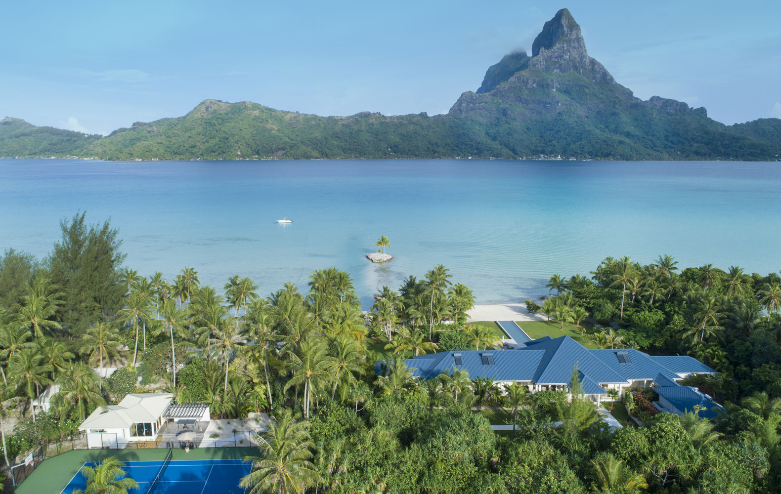 Bora Bora One, residencia privada frente a la laguna con el Monte Otemanu